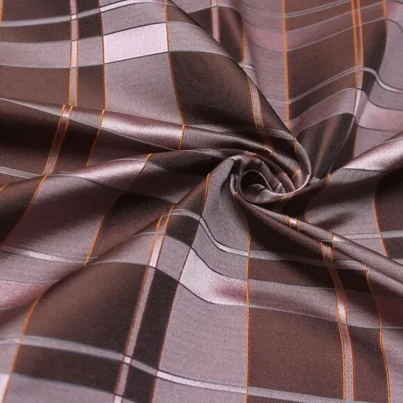 100%silk Dusty Rose‎ Plaid Silk Fabric By the Half Yard Width 27" F281 - Picture 9 of 9